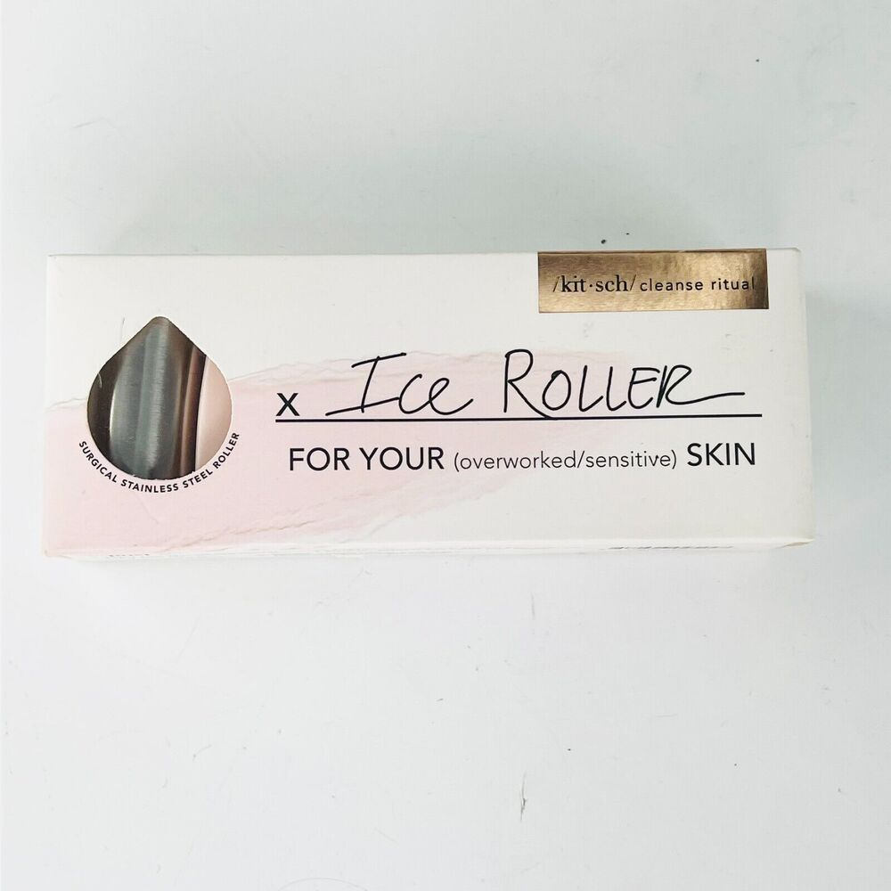 Kitsch Stainless Steel Ice Roller Sensitive Skin Facial De-puffing Cooling NIB